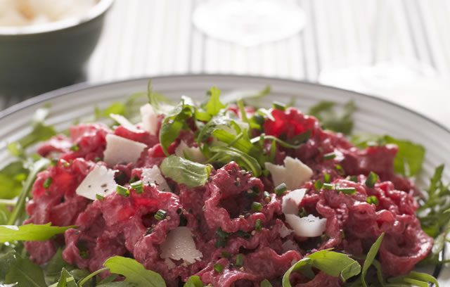 Mafalda Pasta with Beetroot and Sour Cream Sauce