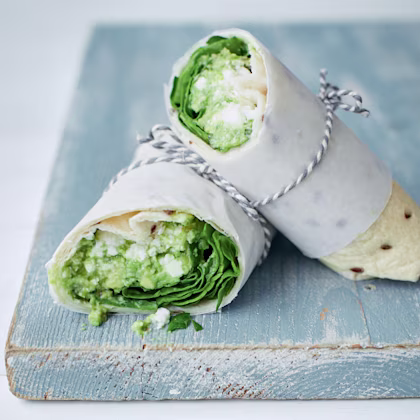 Avocado, Feta & Mint Smash Wraps