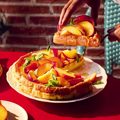 Nectarine and Honey Gateau