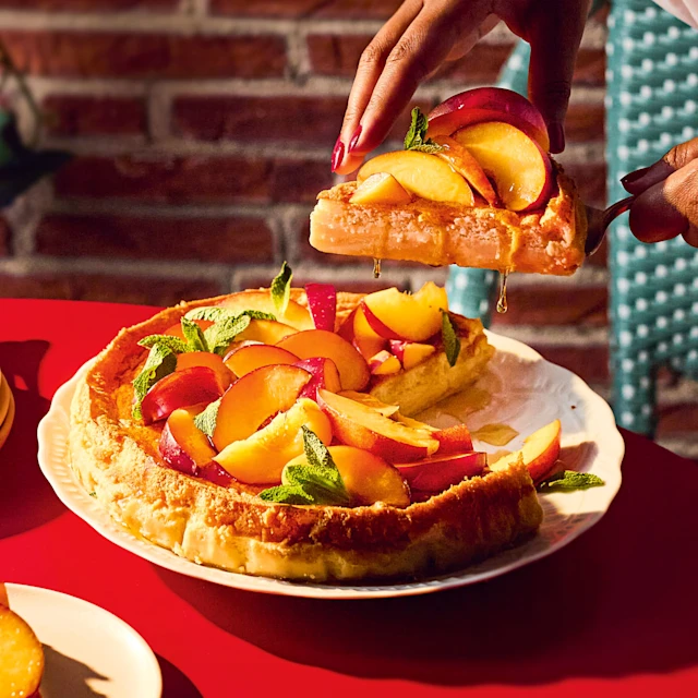 Nectarine and Honey Gateau