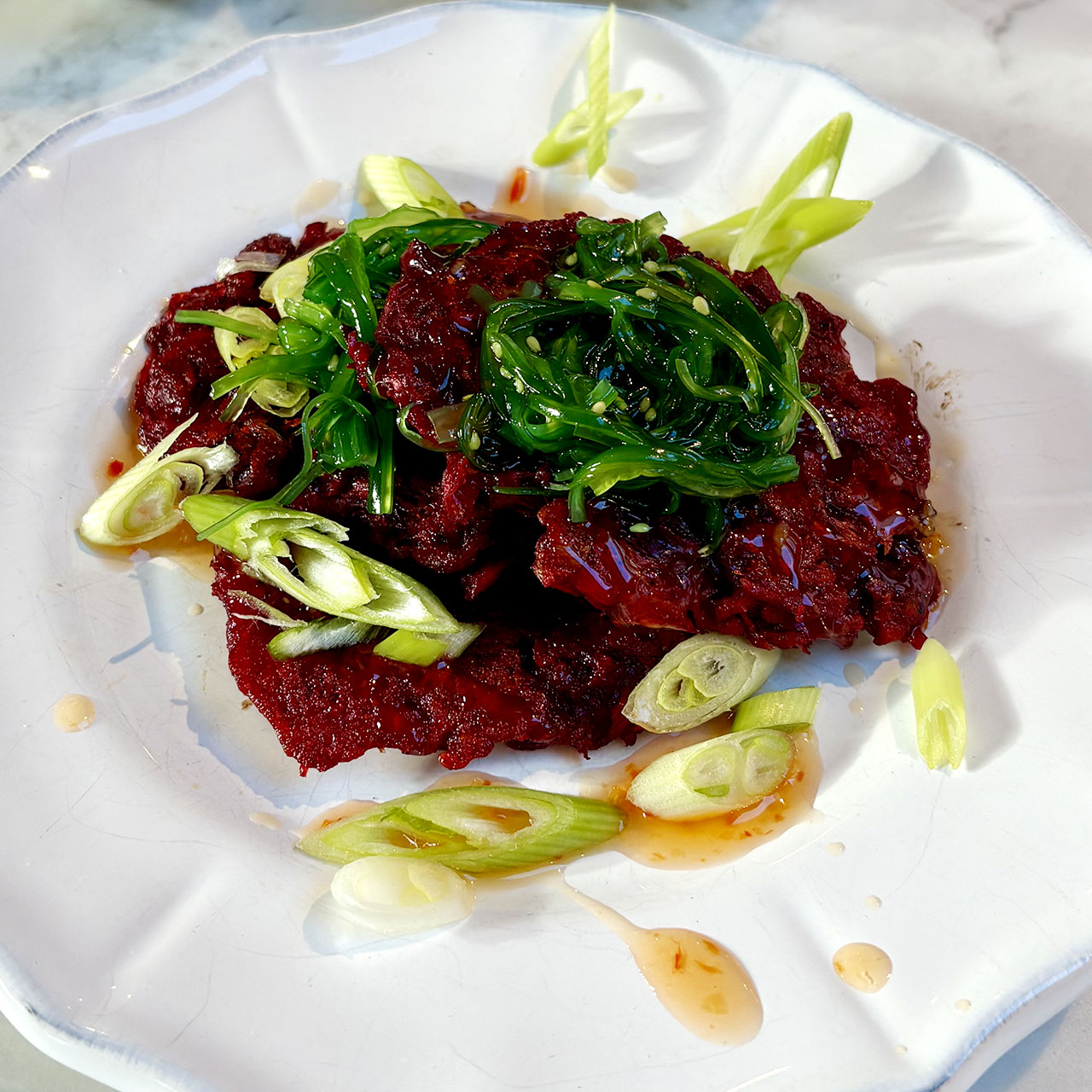 Beetroot Kimchi Pancakes