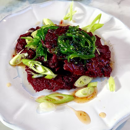Beetroot Kimchi Pancakes
