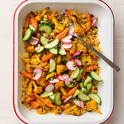 Turmeric Cauliflower and Carrot Couscous Salad