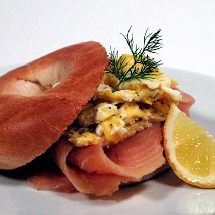 Perfect Scrambled Eggs With Smoked Salmon and a Toasted Bagel