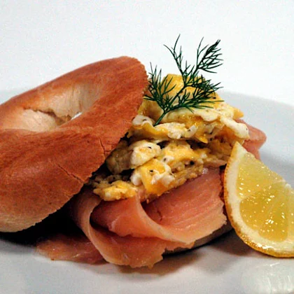 Perfect Scrambled Eggs With Smoked Salmon and a Toasted Bagel