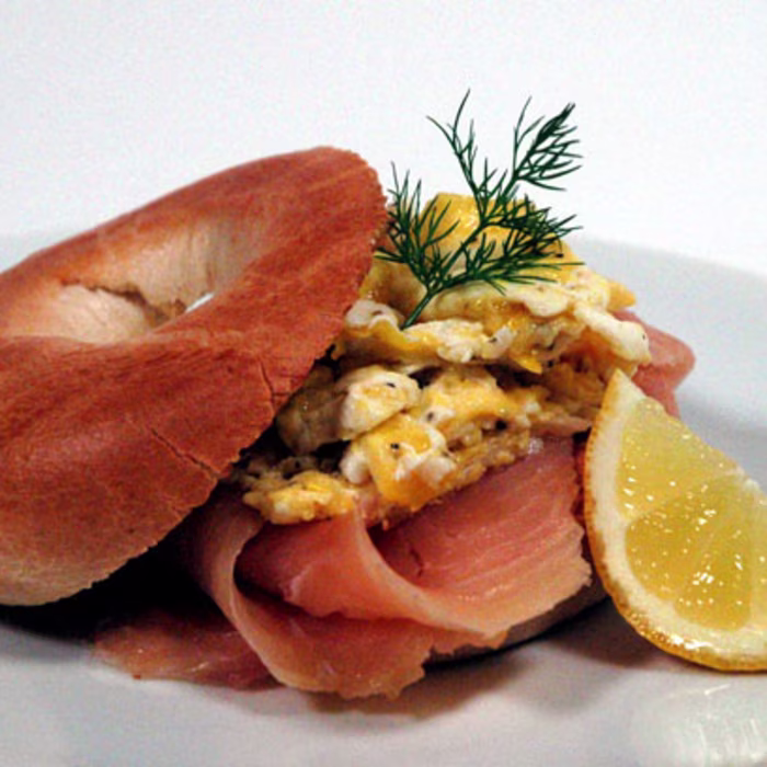Perfect Scrambled Eggs With Smoked Salmon and a Toasted Bagel