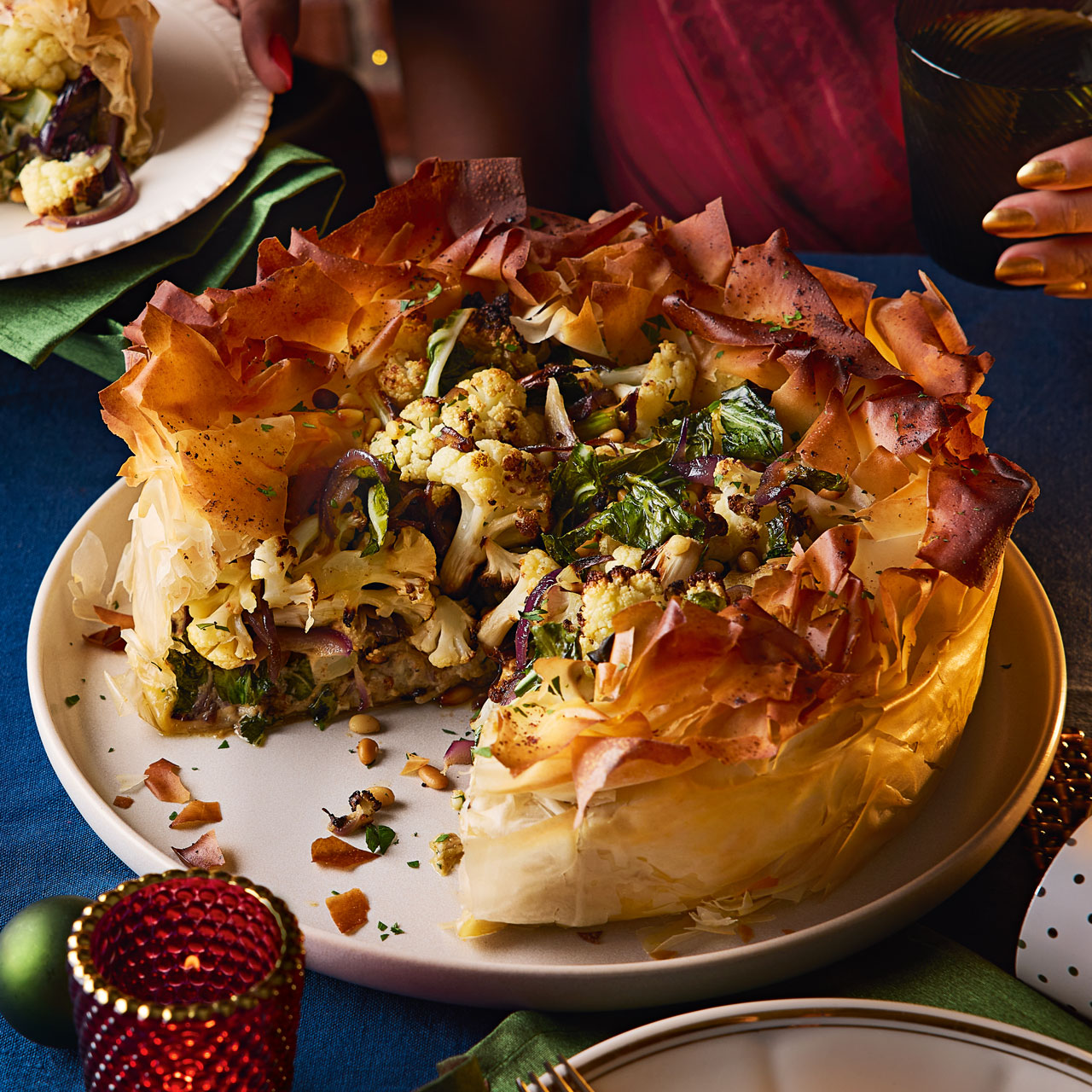 Chestnut and Cauliflower Filo Pie