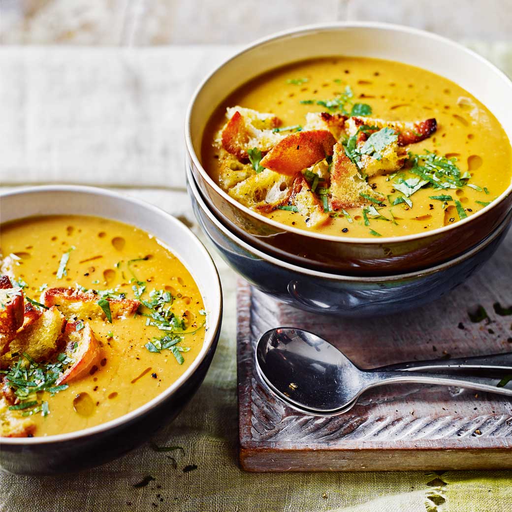 Spicy Sweet Potato and Chick Pea Soup