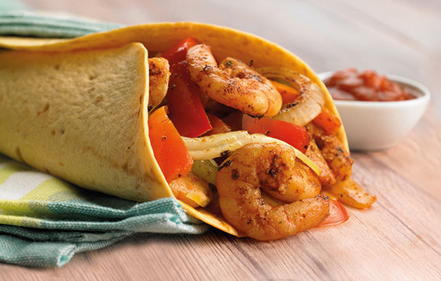 Prawn Fajitas with Lemon Rice