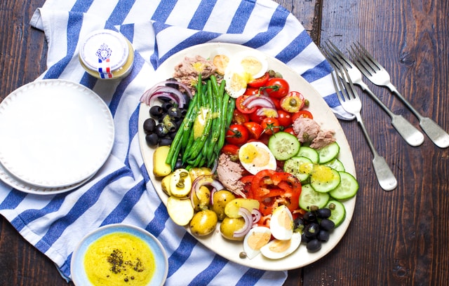 Salade Niçoise with classic French vinaigrette