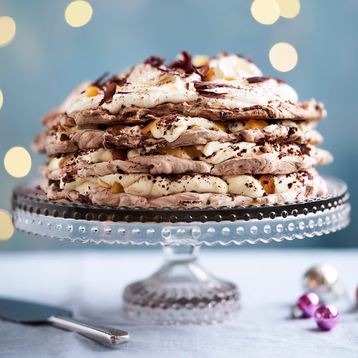 Chocolate and Ginger Meringue Cake