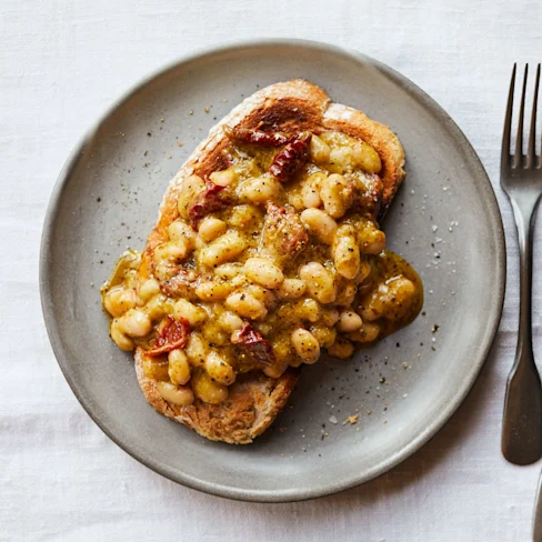Pesto Beans on Toast