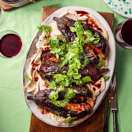 Roasted Aubergines with Whipped Tahini