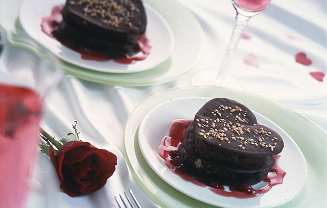 Chocolate-Cherry Kirsch Hearts