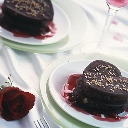 Chocolate-Cherry Kirsch Hearts