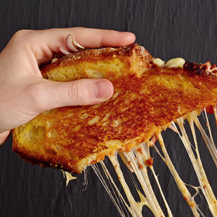 Cheesy Nduja, Tomato and Onion Toastie