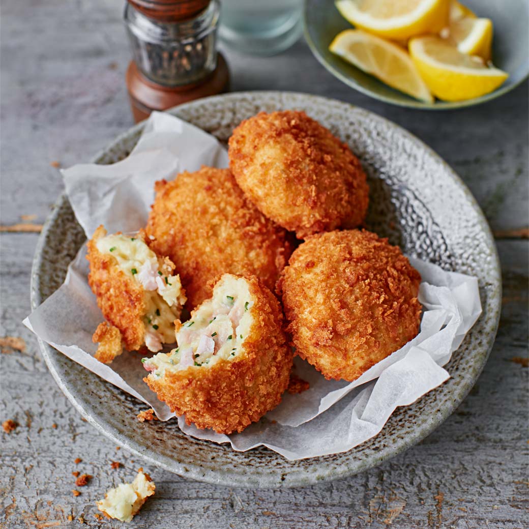 Mashed Potato Croquettes with Parmesan & Bacon