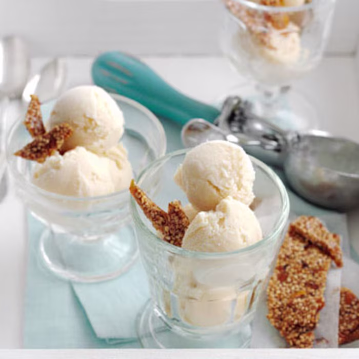 Rowse Honey and Goat's Milk Ice Cream with Pastellli Garnish
