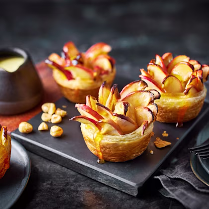 Mini Vegan Tarte aux Pommes with Crème Anglaise