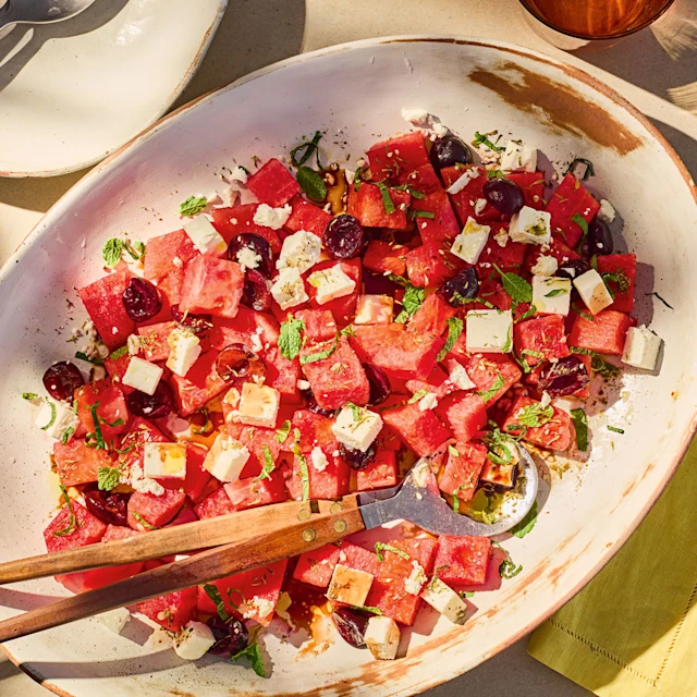 Watermelon and Cherry Salad with Feta