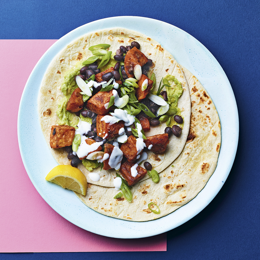 Black Bean and Sweet Potato Tortilla Wraps