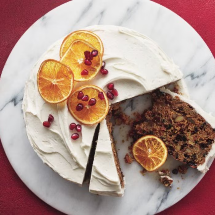 Earl Grey Christmas Cake with Cardamom and Brandy Buttercream