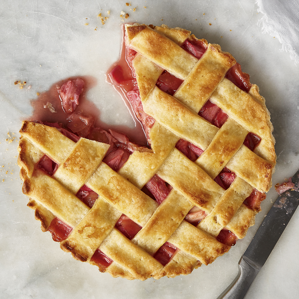 Rhubarb and Ginger Lattice Pie