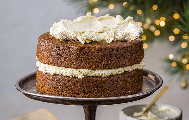 Spiced Ginger Cake with Caramel and Two Buttercreams