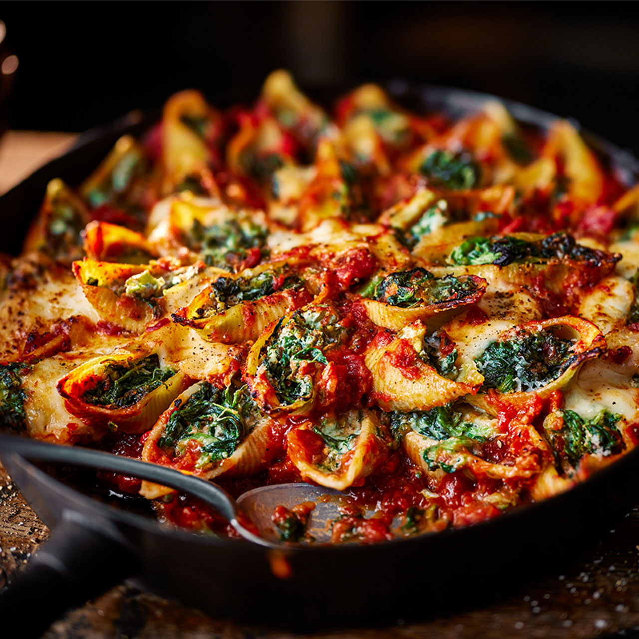 Tom Kerridge’s Baked Greens and Ricotta Pasta Shells