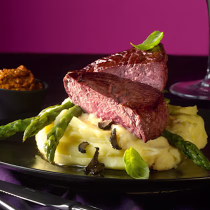 Valentine's Fillet Steak with Red Hot Pesto