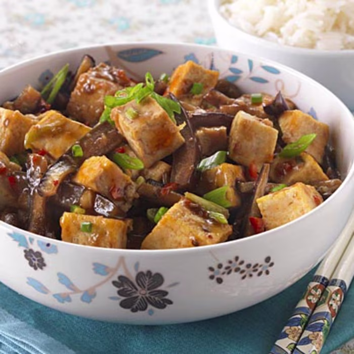 Sichuan-Style Aubergine with Tofu