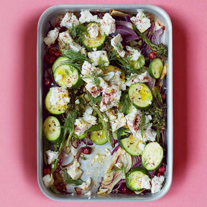 Roasted Vegetables with Feta, Hazelnuts & Sumac