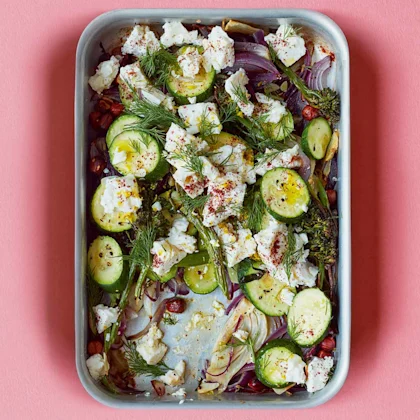 Roasted Vegetables with Feta, Hazelnuts & Sumac