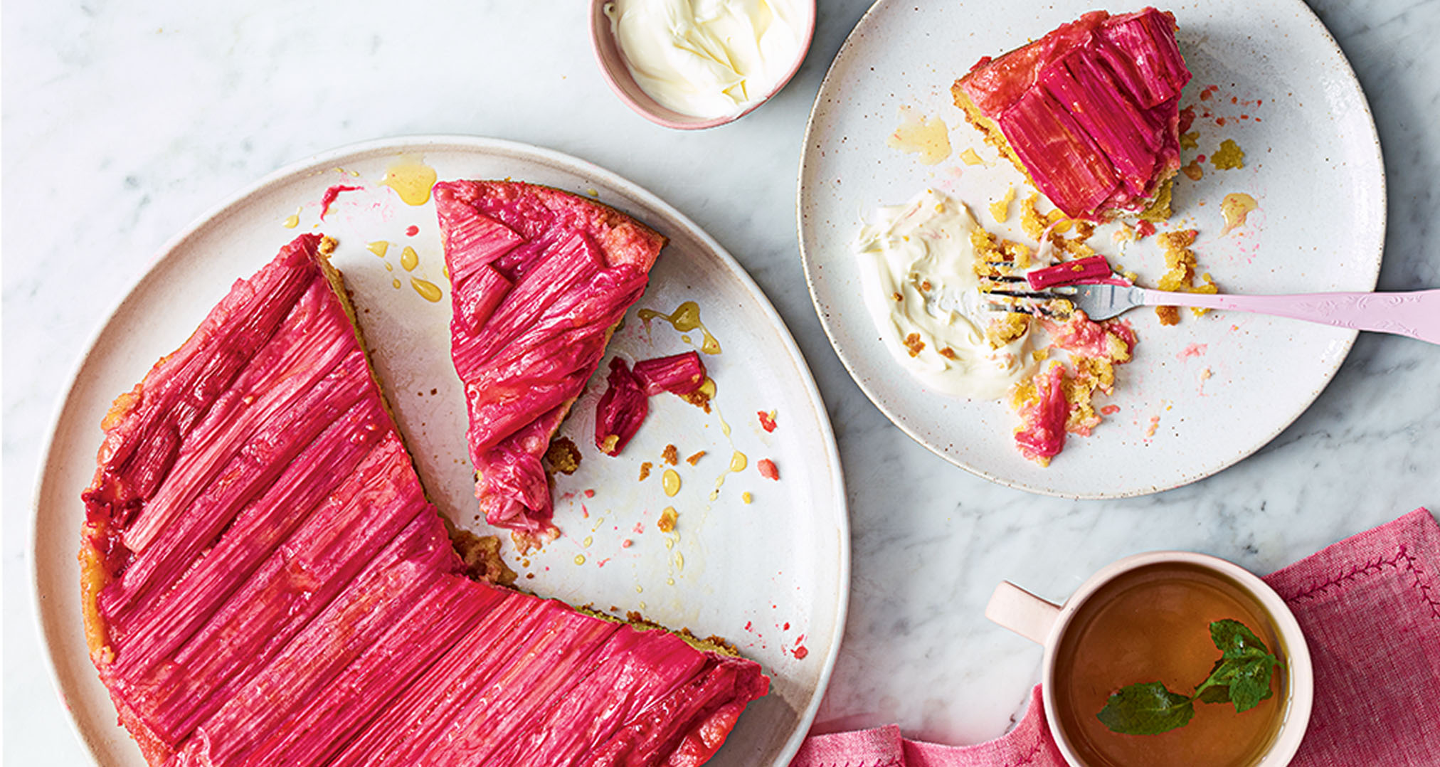 Rhubarb, Custard and Almond Tart