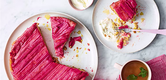 Rhubarb, Custard and Almond Tart