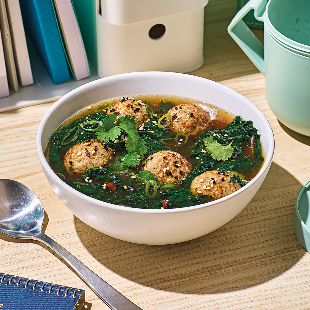 Pork Meatballs and Cavolo Nero in a Spicy Broth  