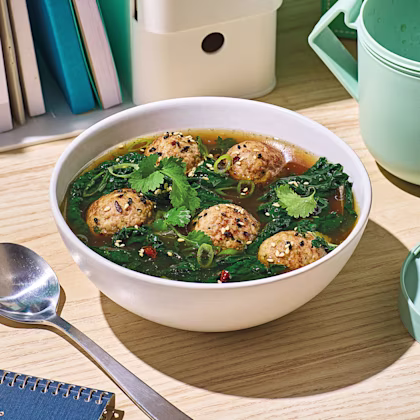 Pork Meatballs and Cavolo Nero in a Spicy Broth