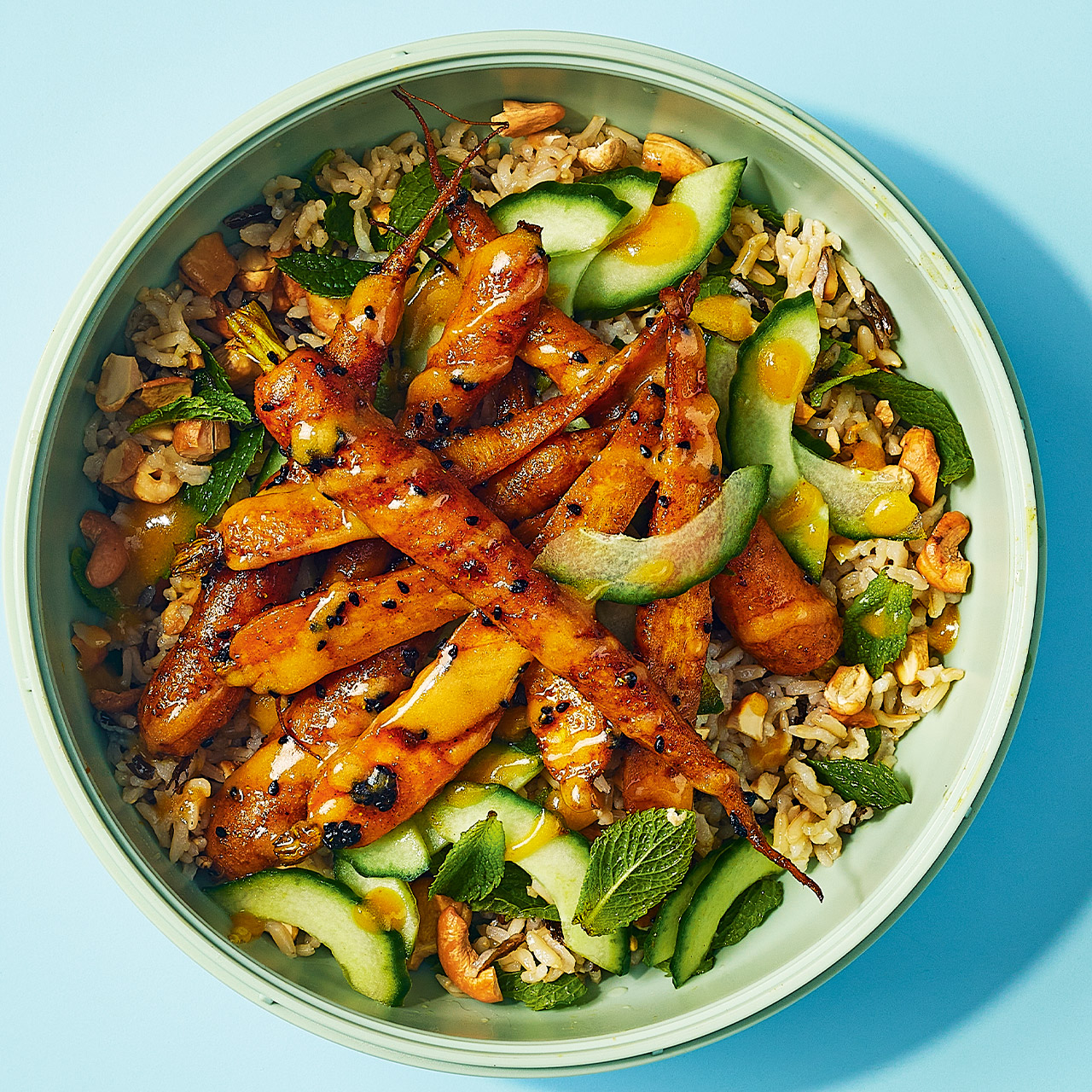 Curried Carrot and Grain Salad with Lime Pickle Dressing