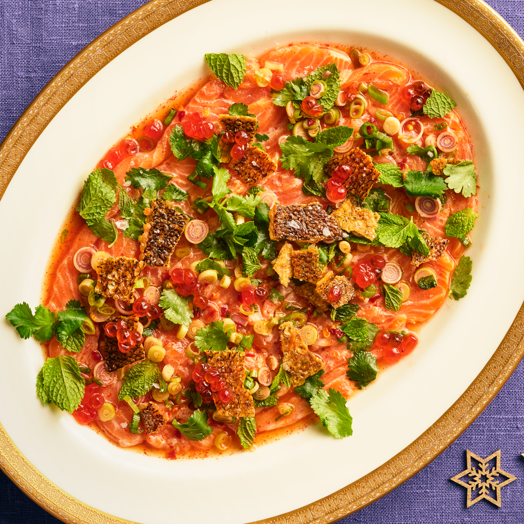 Citrus-cured Trout with Dressed Herbs and Caviar