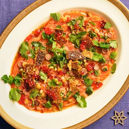 Citrus-cured Trout with Dressed Herbs and Caviar