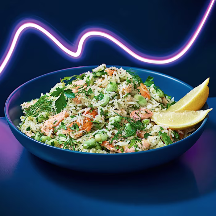 Perfect Rice with Smoked Trout and Broad Beans