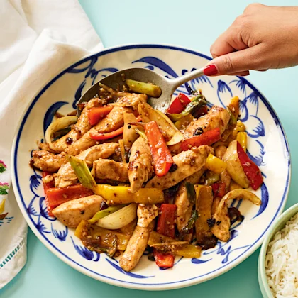 Black Bean and Garlic Chicken Stir-Fry
