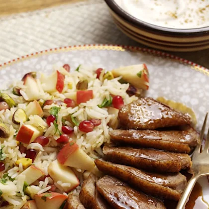 Pink Lady apple Persian Jewelled Rice with Duck