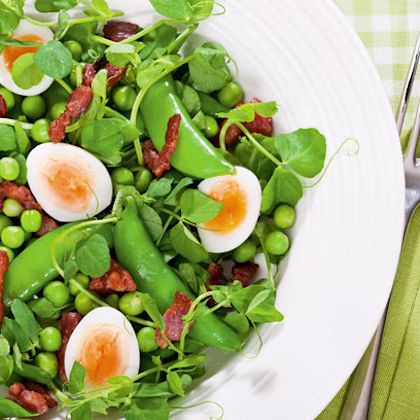 Three Pea Salad with Quails' Eggs