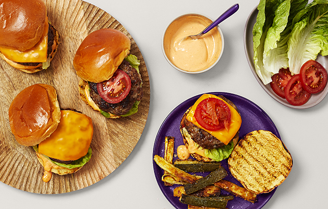 Burgers with Courgette Fries