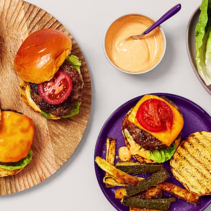 Burgers with Courgette Fries