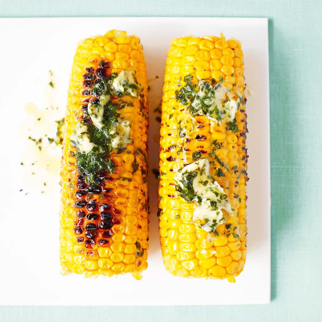 Basil butter corn on the cob