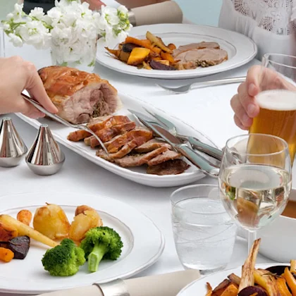 Stuffed Leg of Lamb with Roasted Vegetables