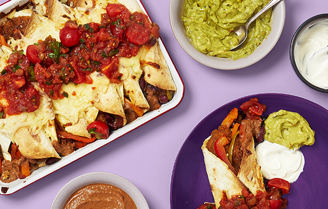 Chicken Strip Enchiladas with Mole Sauce