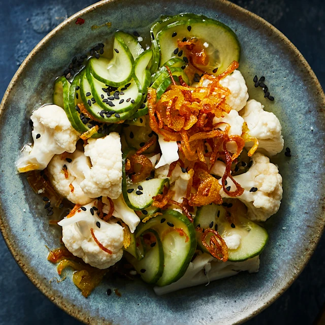 Quick Cauliflower and Cucumber Pickle